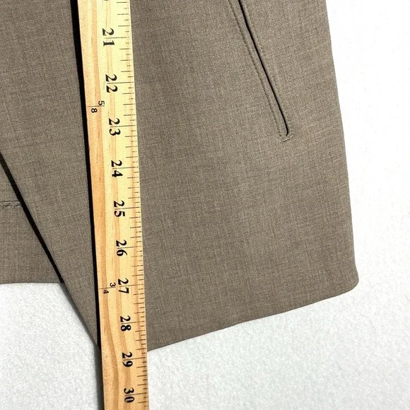 Babaton Power Blazer Womens 4 Neutral Taupe Brown Open 3/4 Ruched Sleeve Career - Picture 13 of 15